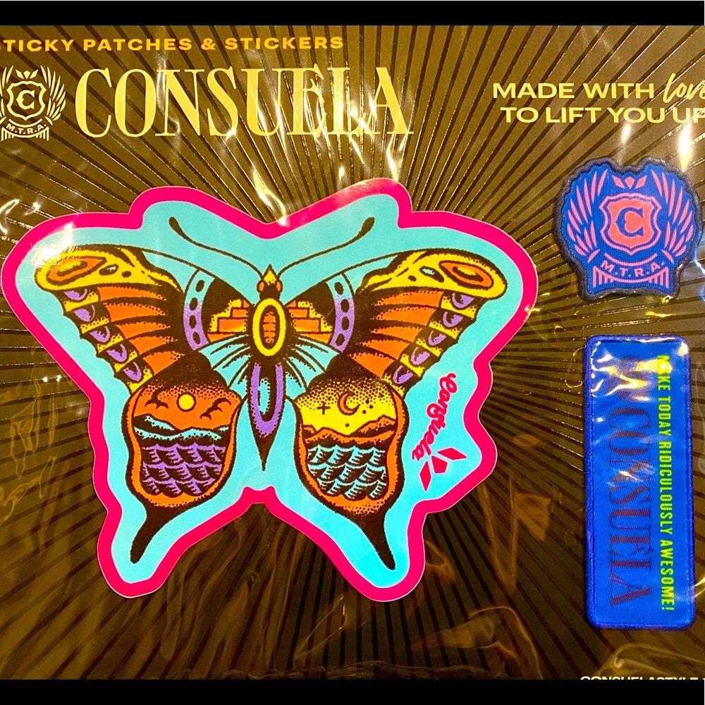 Consuela patches & stickers butterfly (3pc)